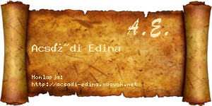 Acsádi Edina névjegykártya